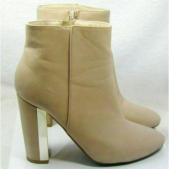 Qupid Tan Mirrored Ankle Boots - Picture 1 of 4